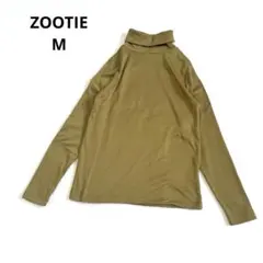 ズーティーzootie タートルネックトップス　オリーブ　裏起毛　M 暖かい