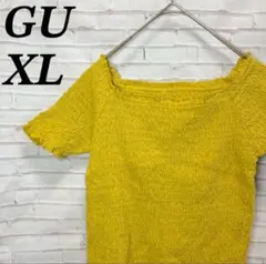 【美品】GU シャーリングTシャツ　クロップド　タイト　XL 大きいサイズ　春夏