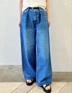 beauty&youth /フロントタックデニムパンツ