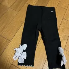 ブラックパンツ ホワイトリボン付き 95cm未満のサムネイル