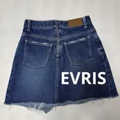 値下げ！EVRIS デニムミニスカート バックジップ フリンジのサムネイル