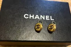 CHANEL ビンテージフックピアス　CC ロゴ　ゴールド