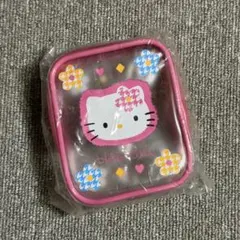 希少　未使用　1997 レトロ　キティ　ポーチ　ピンク　千鳥柄　カオハナ
