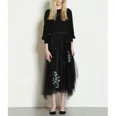 新品タグ付き　FRAY I.D エンブロイダリーチュールスカート　黒　S