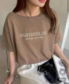 新品タグ付き　Discoat ピグメントワンショルロゴTシャツのサムネイル