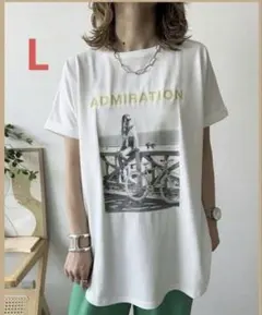 しまむらaquaist×MAYO　フォトプリントTシャツ　ホワイト　Lサイズ