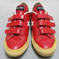 コンバース ワンスター ベルクロ レザー 日本製 スニーカー レッド 赤白 26