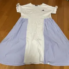 BEBE 150サイズ 半袖ワンピース ホワイト ストライプ