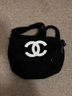 CHANEL ノベルティ パイル地 ショルダーバッグ ブラック 訳あり