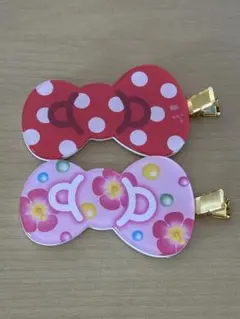 ハローキティ リボン型ヘアクリップ 2個セット
