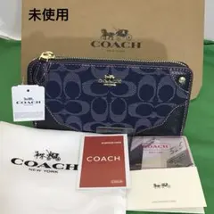 未使用　COACH コーチ シグネチャー デニム&レザー長財布 F53769のサムネイル
