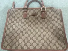 GUCCI グッチ GGスプリームキャンバスPVC ハンドバッグ ブラウン系