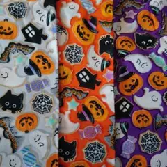 生地 はぎれ 3枚 かぼちゃ おばけ ハロウイン パーティー