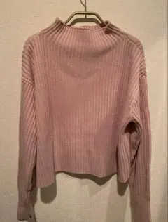 リブハイネックセーター ショート丈