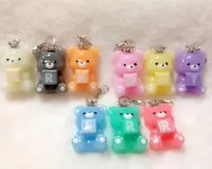 ♡メンカラクマチャーム♡３体セット♡ミルキーカラーver