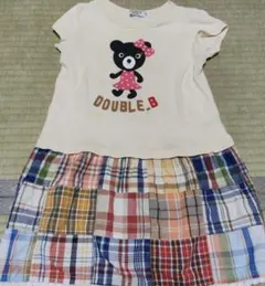 DOUBLE.B 半袖ワンピース チェック柄
