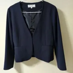 ロペピクニック ノーカラージャケット 38(M) ネイビー