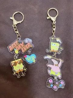 スポンジボブ キーホルダー 　ゆらゆらキーホルダー　2個セット