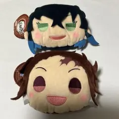 鬼滅の刃　きゃらまる ぬいぐるみパスケース 2点セット　竈門炭治郎　嘴平伊之助