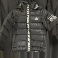 BABYDOLL 黒 フード付きダウンジャケット フード取り外し可能