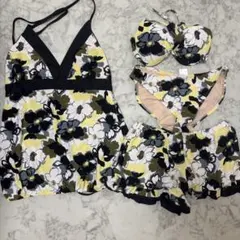 レディース 水着 4セット ビキニセット 花柄プリント