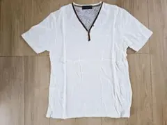 NICOLE Vネック Tシャツ サイズ48 ホワイト 100%コットンのサムネイル