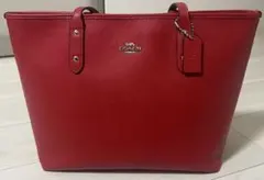 COACH トートバッグ レッド レザーのサムネイル