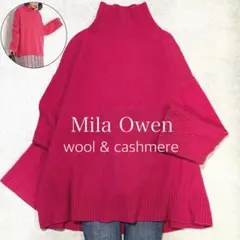 美品✨ミラオーウェン ウールカシミヤタートルルーズニット オーバーサイズ ピンク