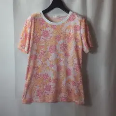 Oサイズ⭐le coq sportif ​ルコック Tシャツ 花柄 ピンク