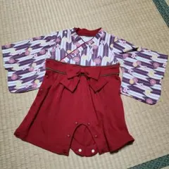 【80】袴風　ロンパース　 ひなまつり