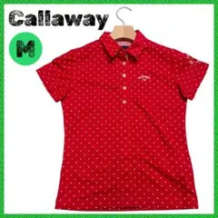 ❤️ キャロウェイ レディース ゴルフ ウェア 半袖 ポロシャツ ドット 水玉 M