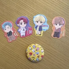 TinyTAN ステッカー & BT21 缶バッジ セット