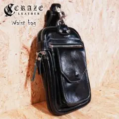 ボディバッグ ウエストポーチ メンズ 本革 レザー CRAZE 1034 - メルカリ