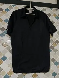 ISSEY MIYAKE MEN ハーフジップ ポロシャツ ブラックのサムネイル