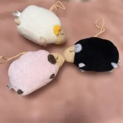 おやすみ羊のぬいぐるみセット（ピンク・白・黒）　３匹セット