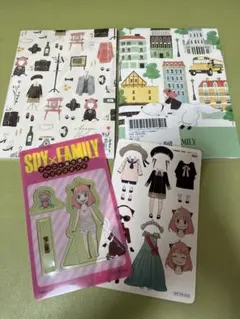 SPY×FAMILY アーニャ クリアスタンド＆シール、ノートセット