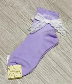 tutuanna レースリボン付きソックス パープル 22 -25cmのサムネイル