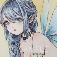 手描きイラスト アナログ オリジナル 妖精