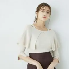 JILL by JILL STUART オフショルケープリブニット