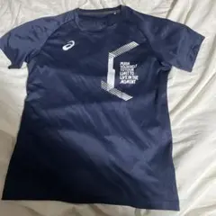asics ネイビー ショートスリーブ Tシャツ