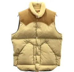 【美品】Rocky Mountain ダウンベストレザー　ムートンベージュ40のサムネイル