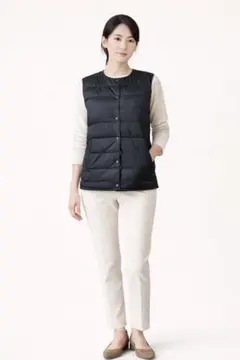 新品未使用レディースダウンベスト（ブラック）Ｌ#022