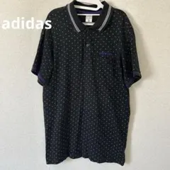 【adidas 】アディダスネオ ドット柄 ポロシャツ 胸ポケット 紫刺繍 O