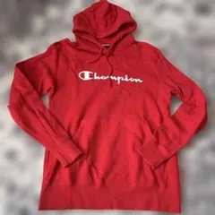 【Champion】プリントロゴ　パーカー　プルオーバー　RED　赤 Lサイズ