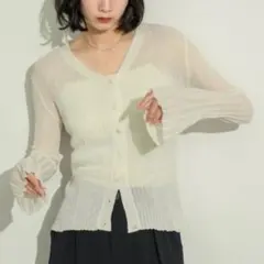 NEUNA ヌナ フレアスリーブリブサマーカーディガンのサムネイル