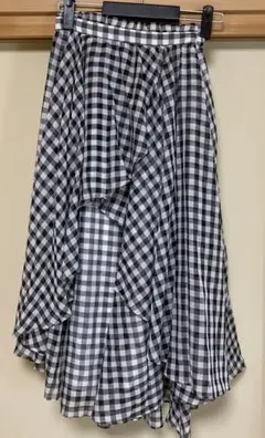 未使用　スナイデル　チェック柄フレアロングスカート