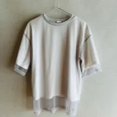 Java　チュールレイヤードバックプリントシンプルTシャツ　Ｍのサムネイル