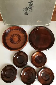 天然木漆器　茶托、お盆、お菓子器セット　未使用品　長期保管品