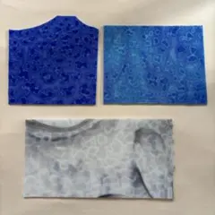 ステンドグラス　板ガラス　端材　3枚セット　ブルザイ　ブルー系　おまけあり　24