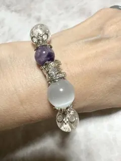 Cat Eye Vintage カラフルストーン ゴールドチェーンブレスレット 